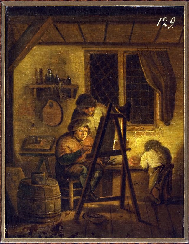 In the painter's studio by Isaac van Ostade