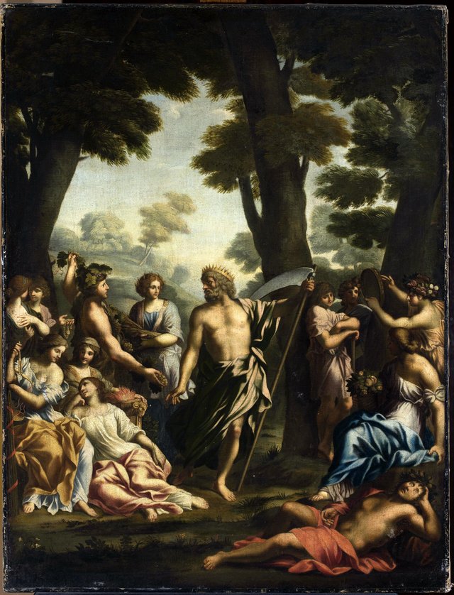 Saturn and muses by Giovanni Francesco Romanelli