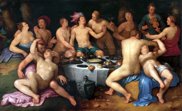 Feast of the prodigal son (Luke 15:11-13) by Cornelis van Haarlem
