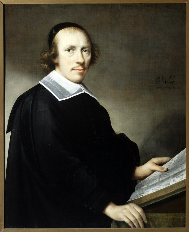 Portrait of a man with a book by Anthonie Palamedesz.