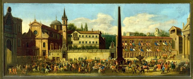 Entry of prince Michał Radziwiłł to Rome by Pieter van Bloemen