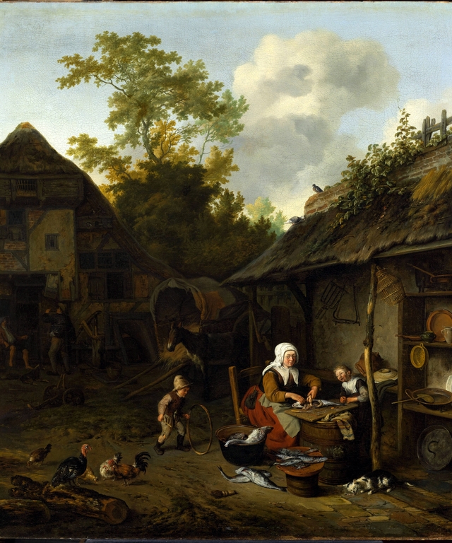 Fish scraping by Cornelis Dusart