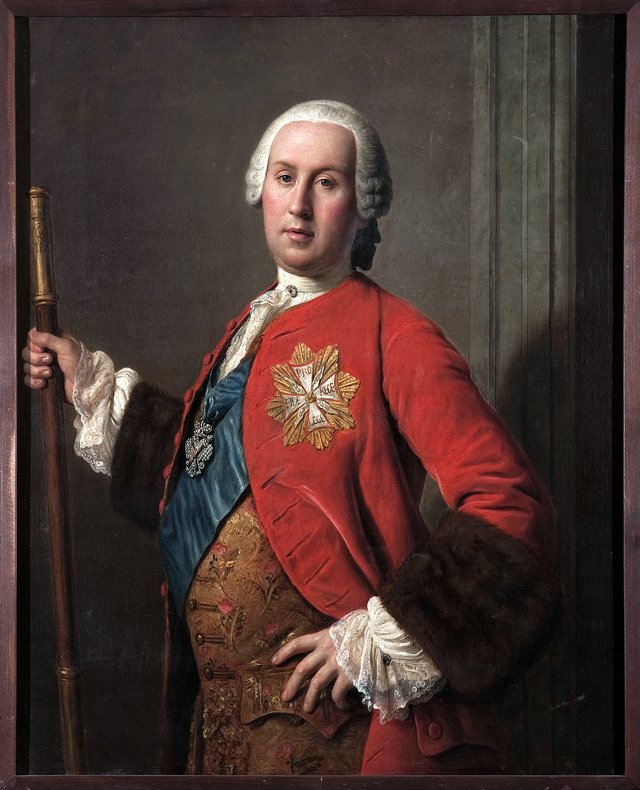 Portrait of Jerzy August Mniszech (1715–1778), his own coat of arms by Pietro Rotari