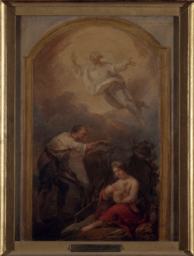 Saint Isidore ploughing, sketch by Marcello Bacciarelli