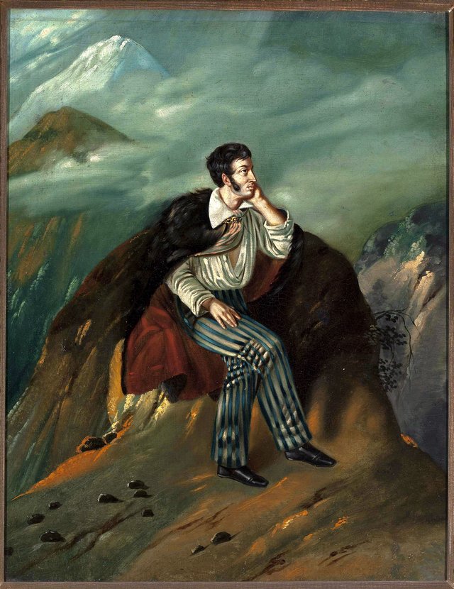 Portrait of Adam Mickiewicz on the rock of Judah by Walenty Wańkowicz