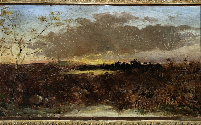 View of marshes at sunset by Maksymilian Gierymski