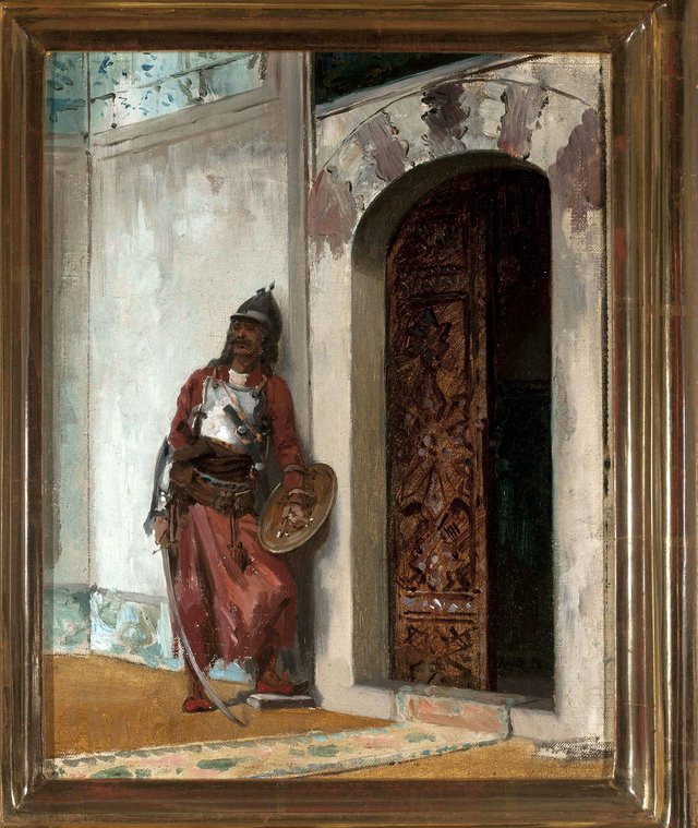 Guard at the entrance to the seraglio by Stanisław Chlebowski