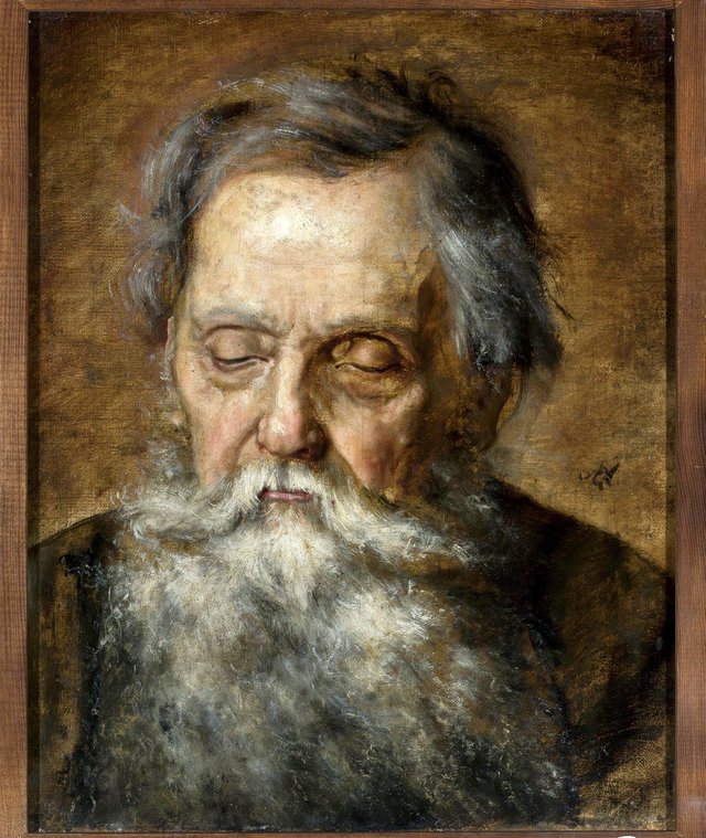 Portrait of a bearded old man by Maurycy Gottlieb