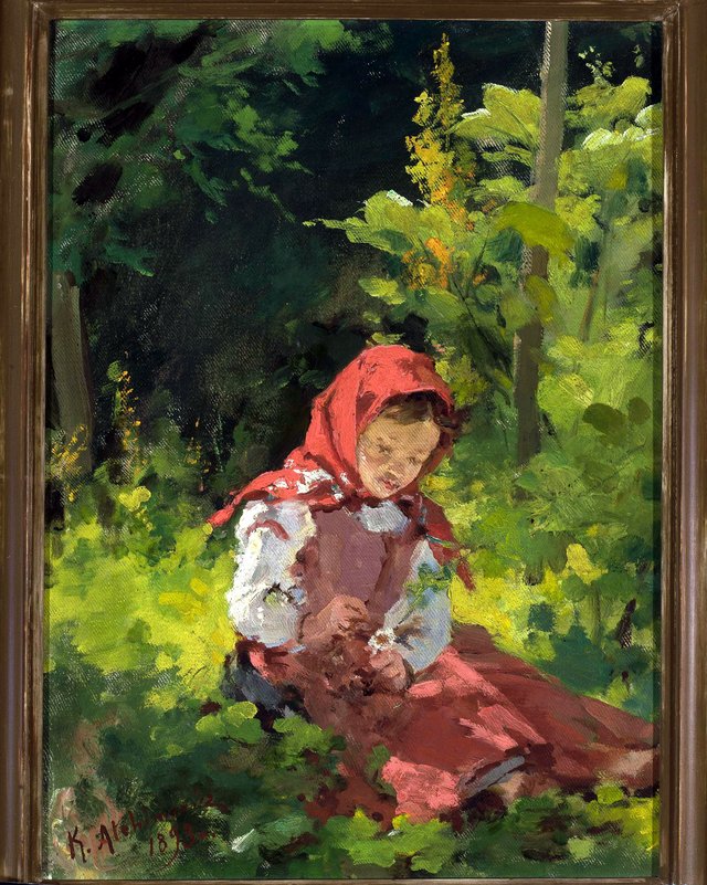 Girl in a forest by Kazimierz Alchimowicz
