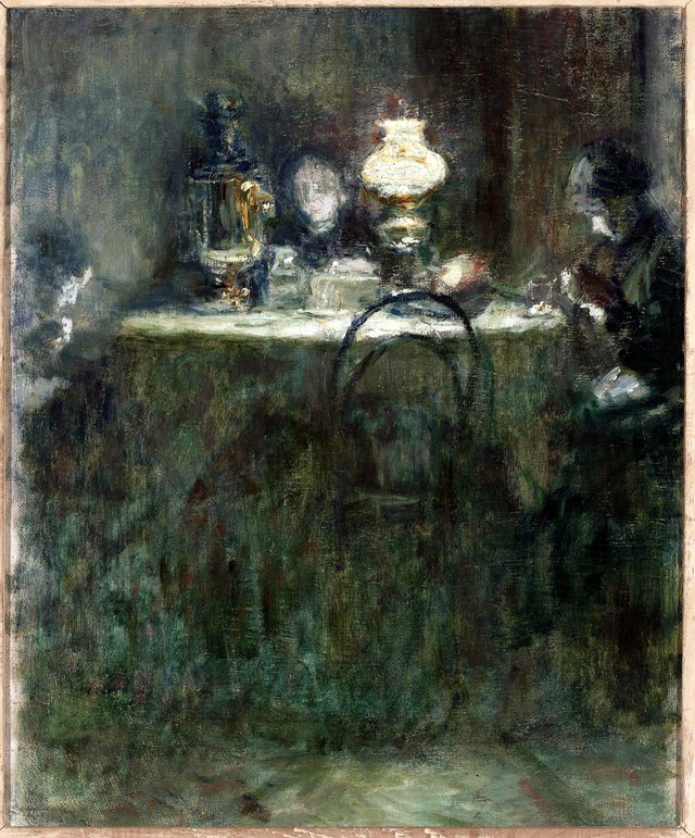 By the lamp by Józef Pankiewicz