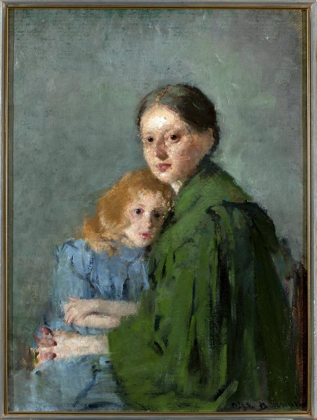 Study of a woman with a girl by Olga Boznańska