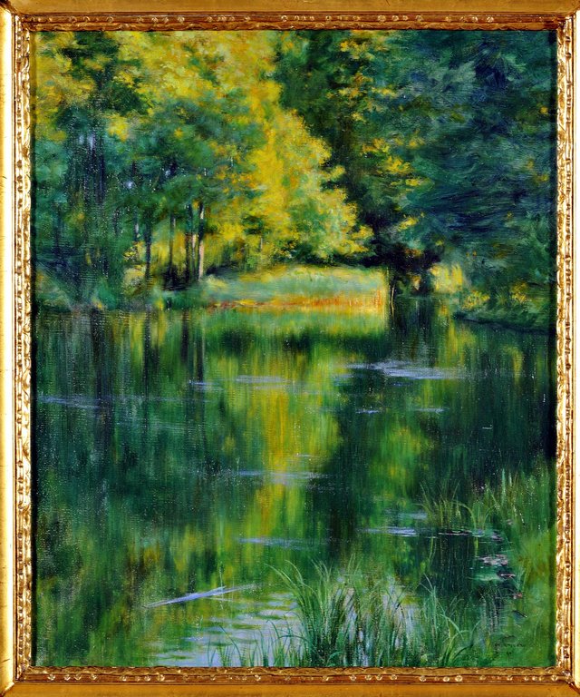 Lake in a park by Władysław Podkowiński