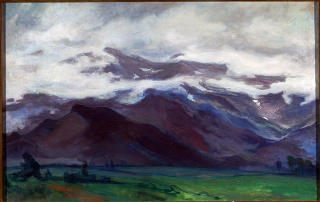 Clouds over flatland below the Tatra Mountains by Władysław Ślewiński
