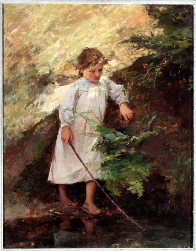 Girl with a landscape by Kazimierz Alchimowicz