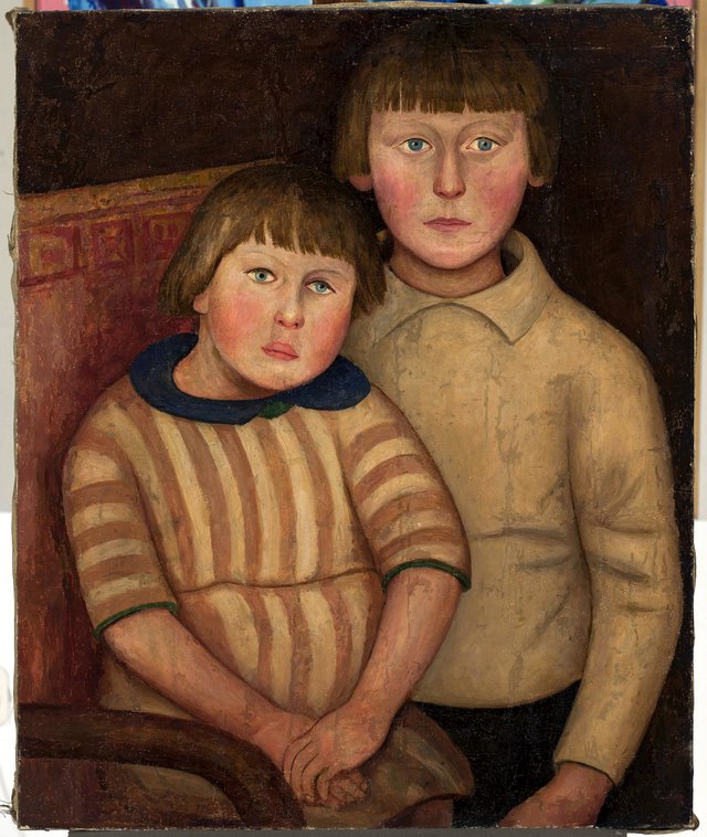 Portrait of two children by Tadeusz Makowski