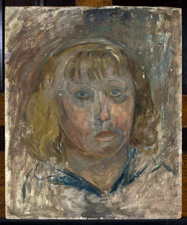 Head of a girl with a fringe by Tadeusz Makowski