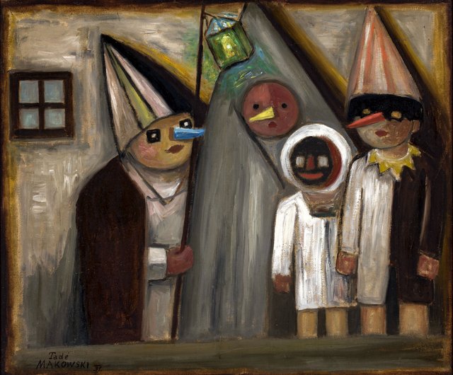 Masquerade in the dark by Tadeusz Makowski
