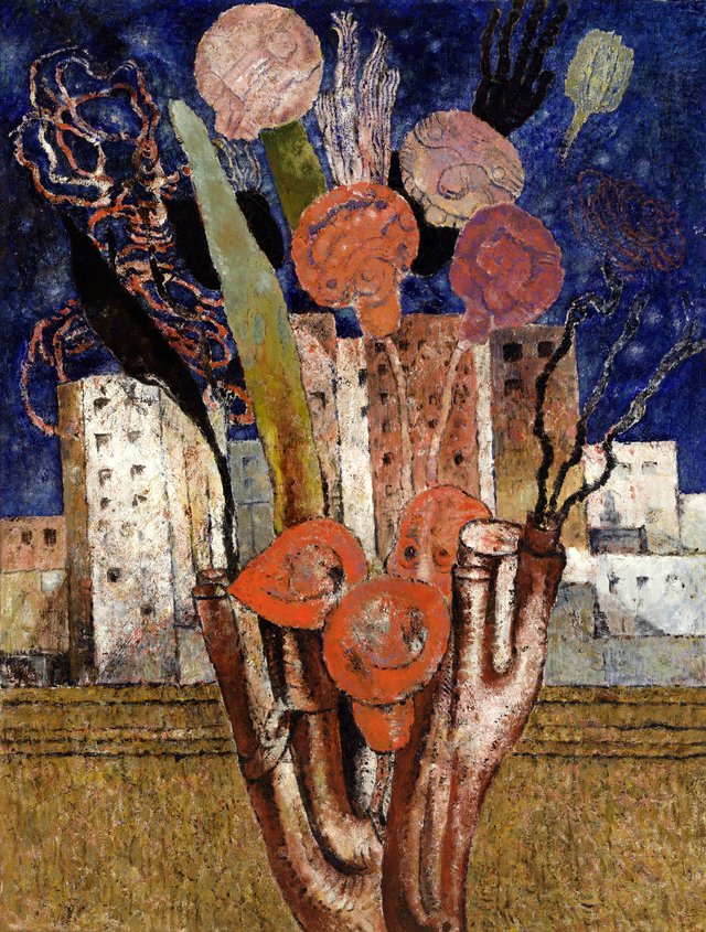Flowers over the City II by Frits Van den Berghe