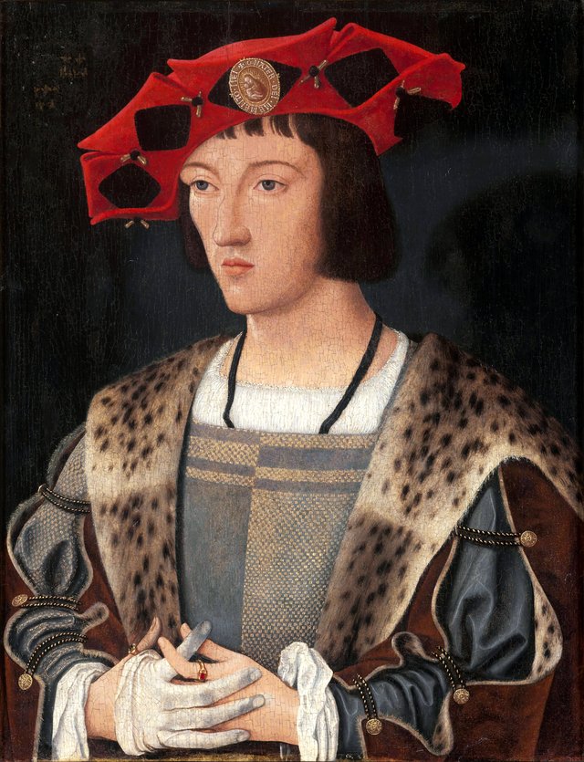 Portrait of a Man Putting On a Glove by Jan Mostaert