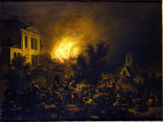 Fire in the City – Palace in the Fire by Egbert van der Poel