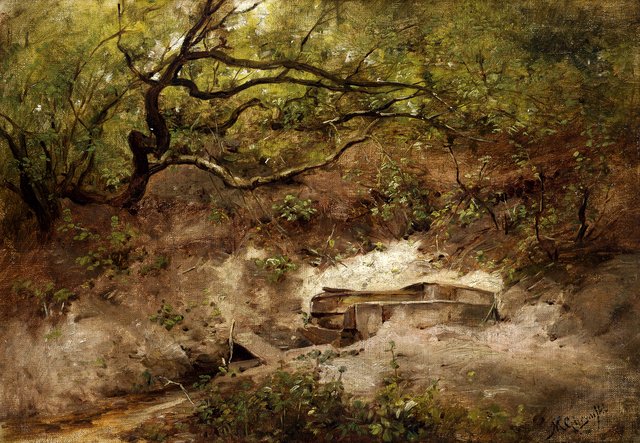 An Apple Tree at a Stream by Maksymilian Gierymski