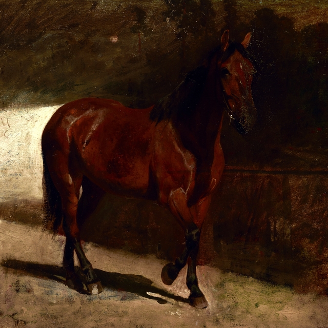 Study of a Chestnut Horse by Maksymilian Gierymski
