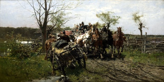 Meeting on a Bridge by Józef Brandt