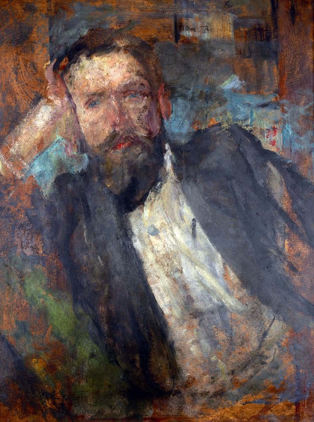 Male Portrait – two-sided painting by Olga Boznańska