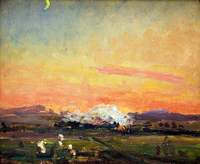 In the Field (Sunset in the Ukraine) by Jan Stanisławski