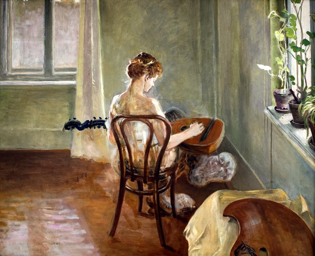 Interior with the Chimera Playing the Lute by Jacek Malczewski