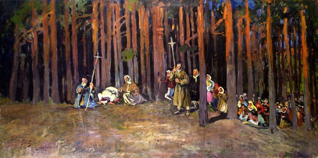 Group of Pilgrims by Julian Fałat