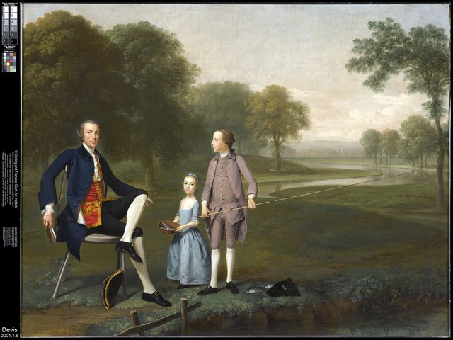 Richard Moreton, Esq. of Tackley with His Nephew and Niece John and Susanna Weyland by Arthur Devis