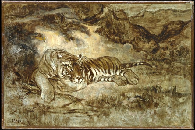 Tiger at Rest by Antoine-Louis Barye