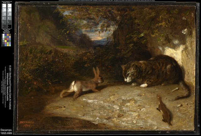 Cat, Weasel, and Rabbit by Alexandre-Gabriel Decamps