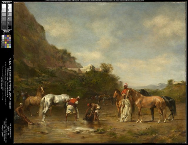 Arabs Watering Their Horses by Eugène Fromentin