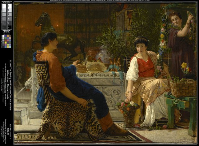 Preparations for the Festivities (The Floral Wreath) by Lawrence Alma-Tadema