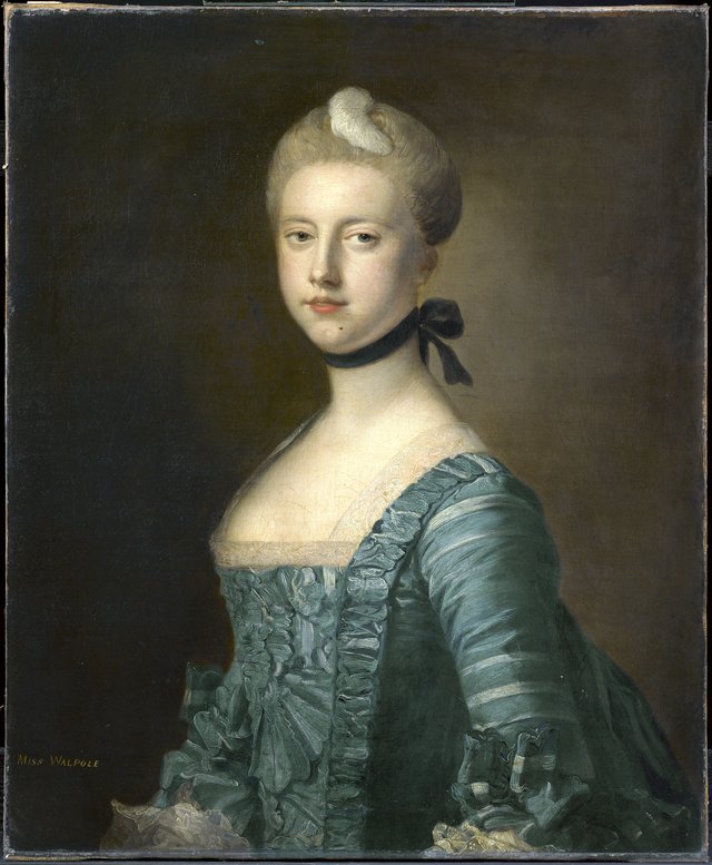 Miss C. Walpole, Afterwards Countess Dysart (one of pair) by Francis Cotes