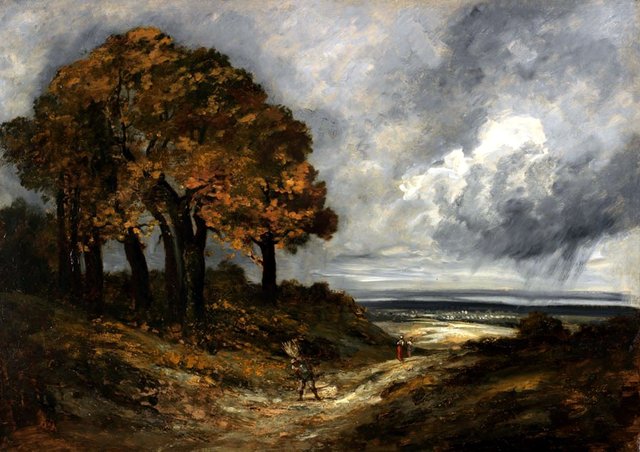 Averse sur la plaine Saint-Denis by Georges Michel