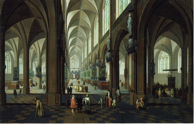 Interior of the Cathedral of Antwerp in daylight by Pieter Neefs the Elder