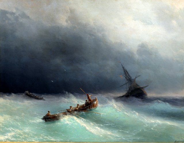 Storm at sea by Ivan Aivazovsky