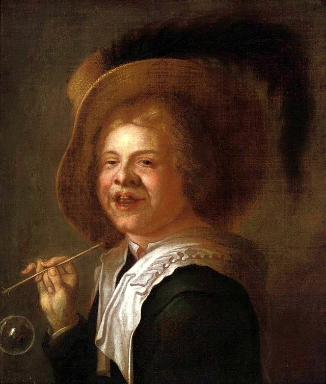 A boy blowing bubbles by Judith Leyster