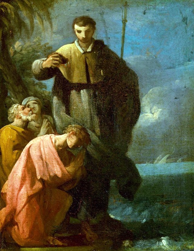 The Baptism of a Saint by Antonio González Velázquez