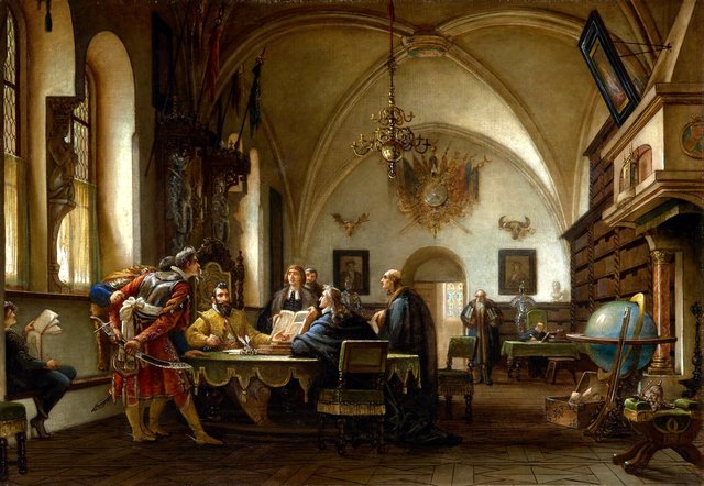 Gábor Bethlen among his Scholars by Viktor Madarász