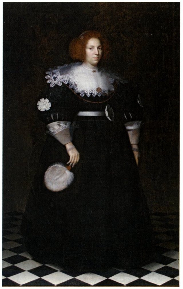 Wedding portrait of Maria Overlander by Wybrand de Geest