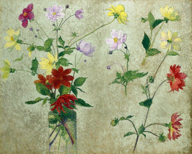 Bouquet and flower study by Louis Anquetin