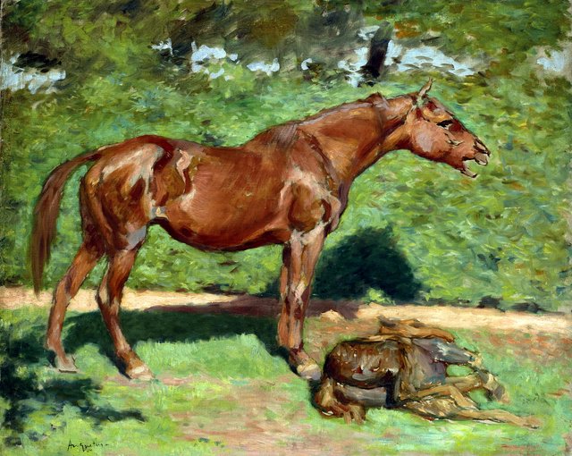 Mare and her foal by Louis Anquetin