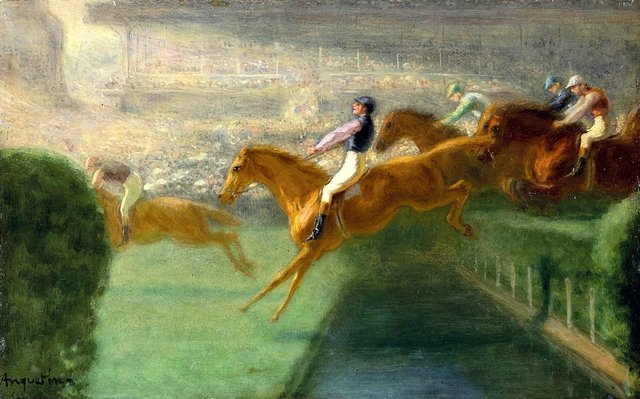 Jumping the Hedge by Louis Anquetin