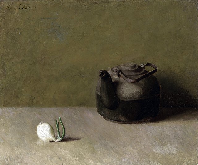 Still Life with Teapot and Onion by Emil Carlsen