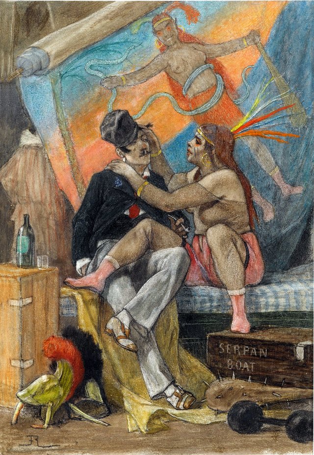 The Man with the Wild Woman by Félicien Rops