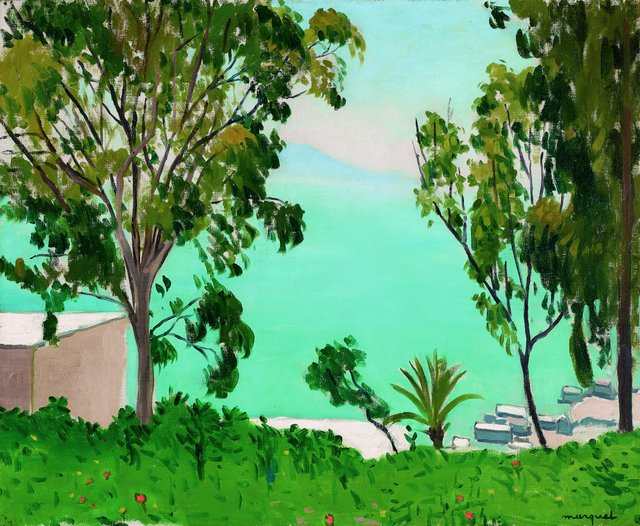 The beach seen through the eucalyptus trees by Albert Marquet